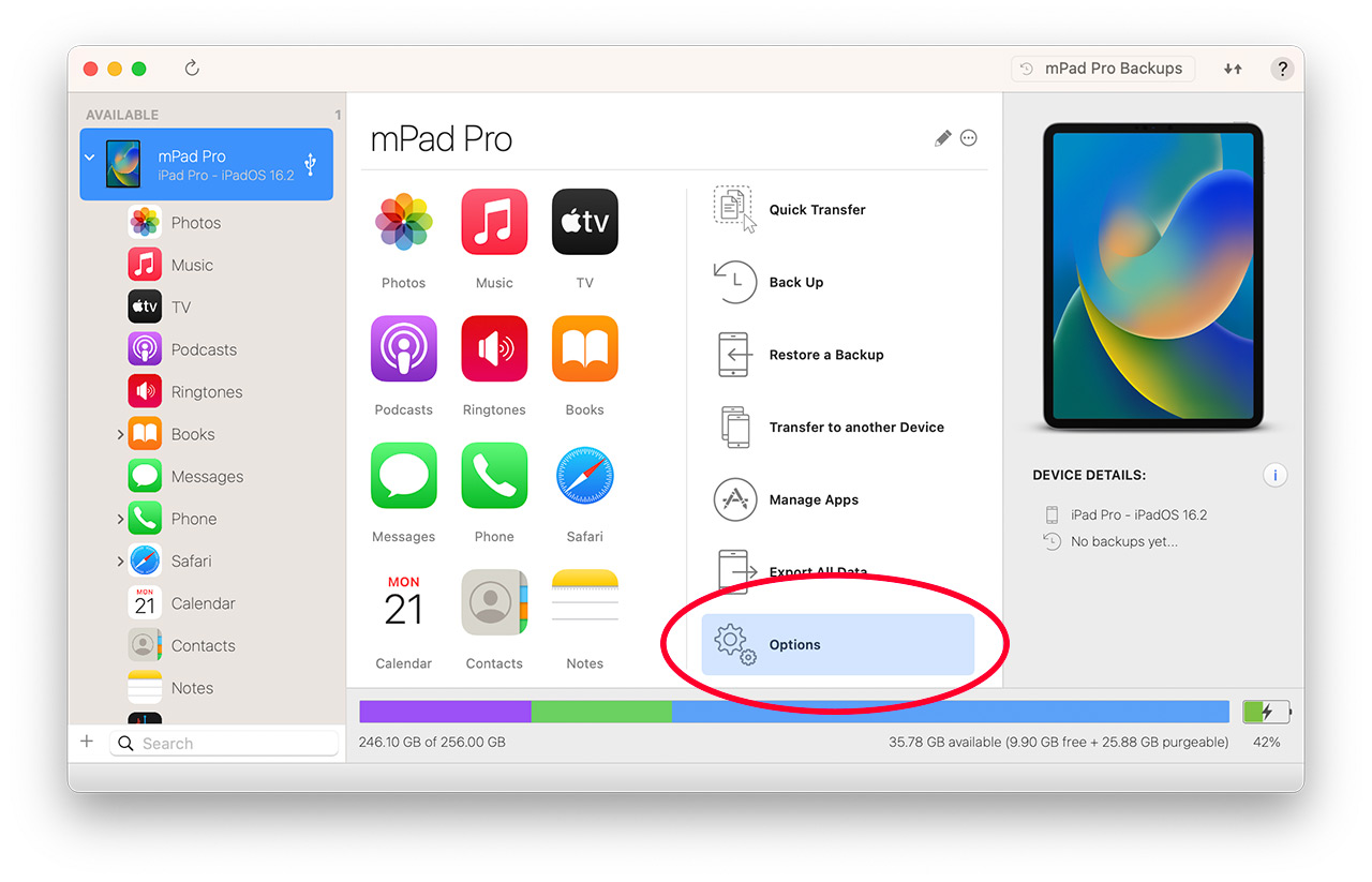 Backup Options