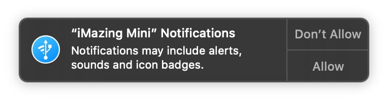 Catalina Permission to Notify