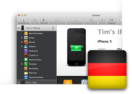 DiskAid 6 for Mac speaks your Language