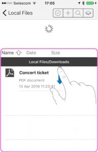 iOS screenshot - Pull to refresh gesture