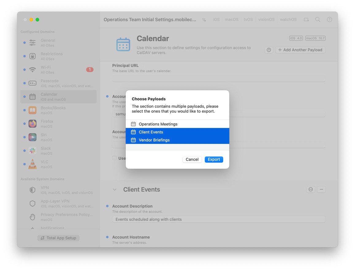 iMazing Profile Editor – Export Configuration Payloads