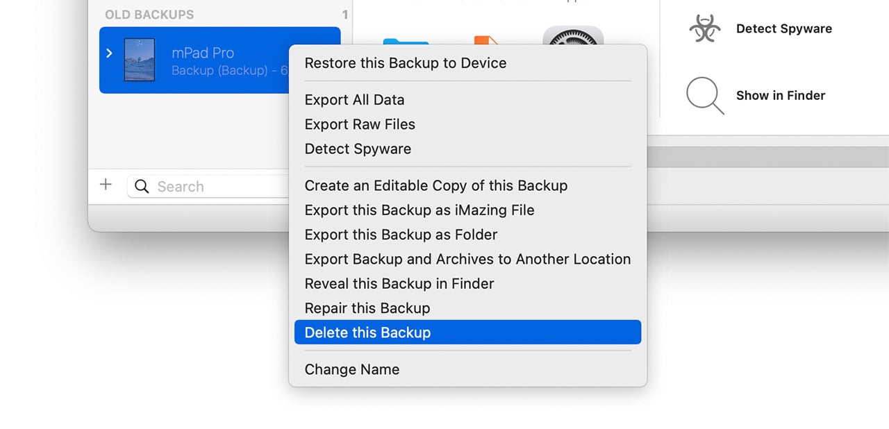 Delete old backup