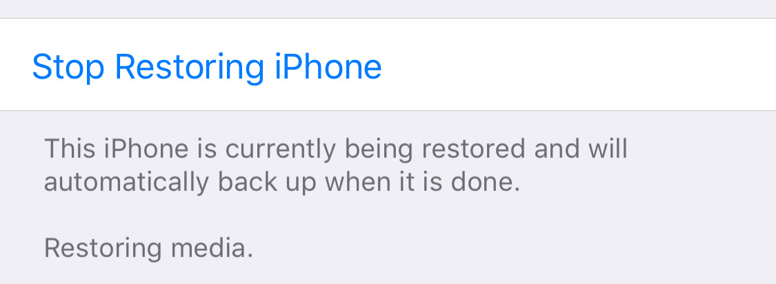 Stop Restore