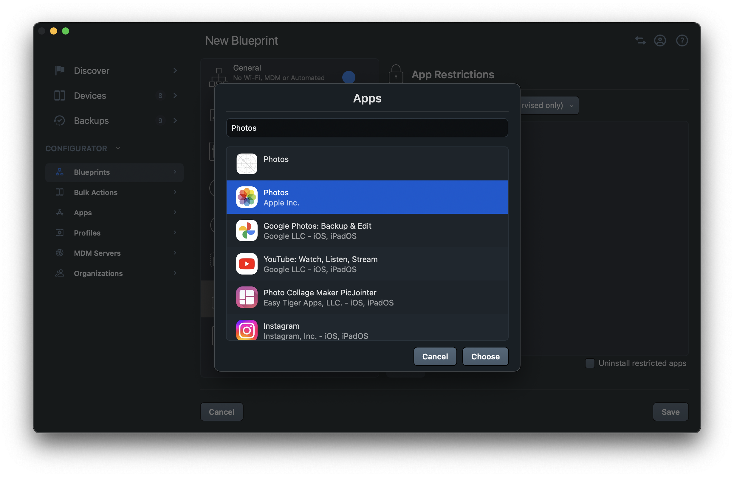 Select apps