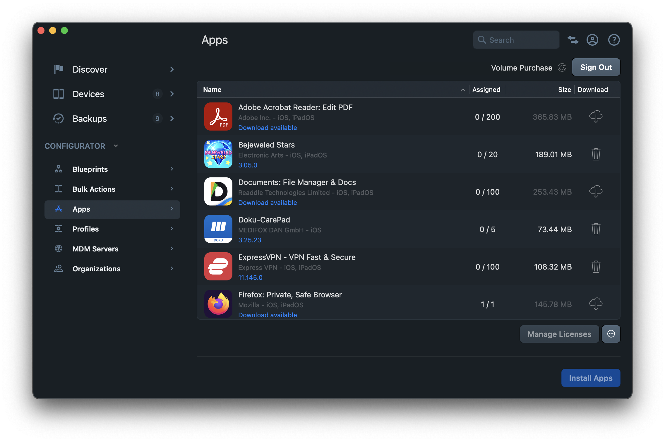 iMazing Configurator Apps