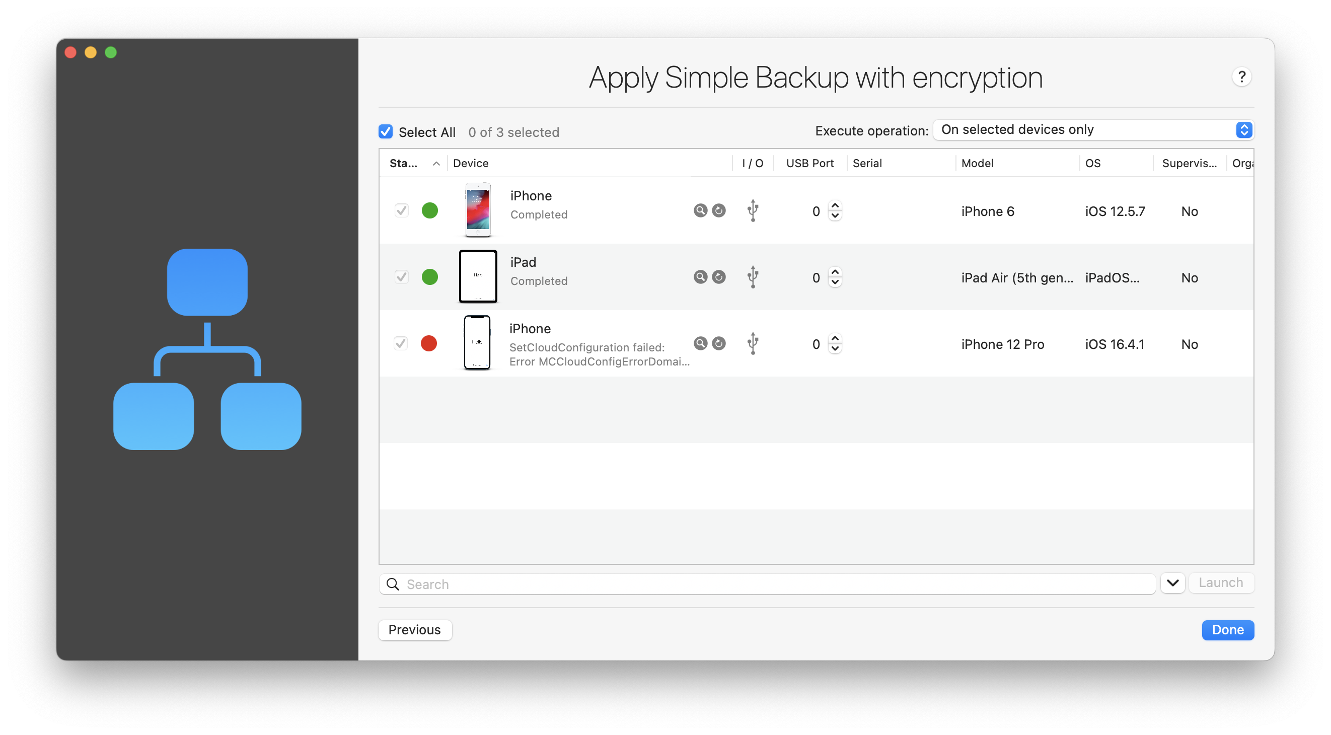 iMazing Configurator, Operation Dispatcher, Launch Blueprint