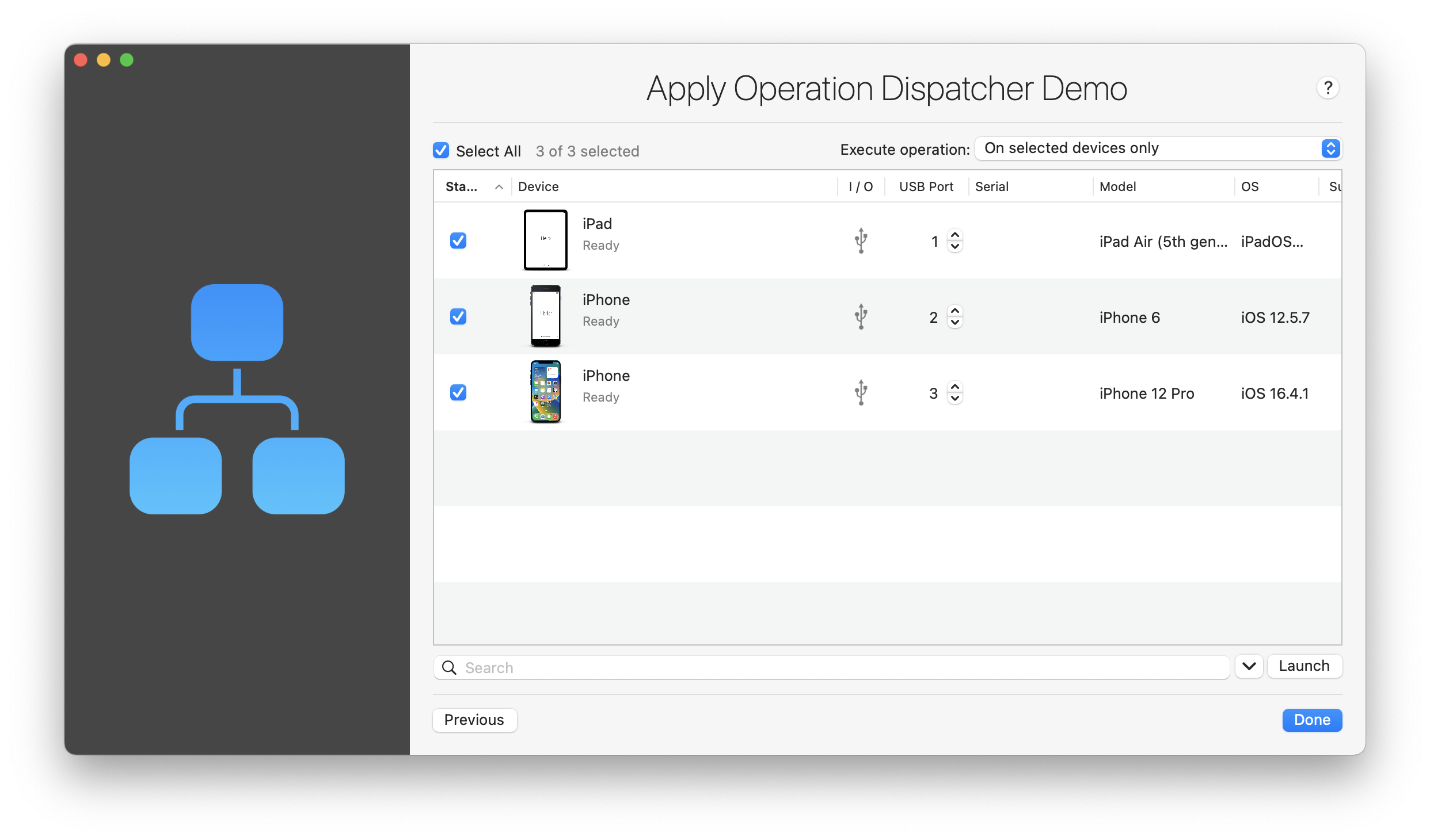 iMazing Configurator, Operation Dispatcher, Ready to Apply Blueprint