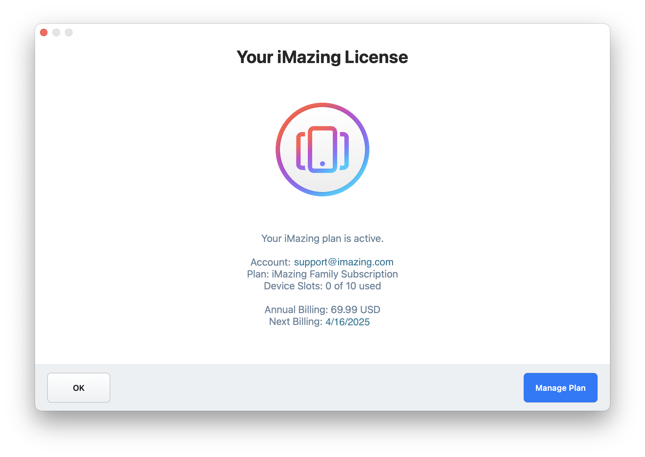 iMazing Subscription Plan