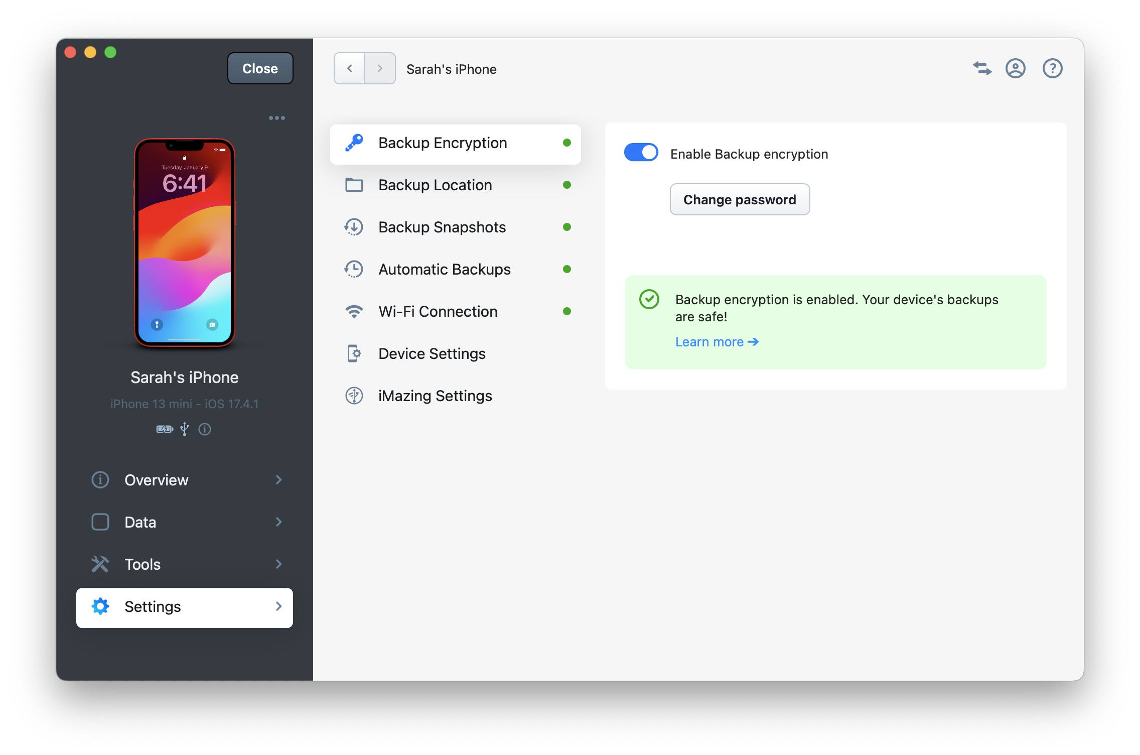 iMazing 3 Device Settings