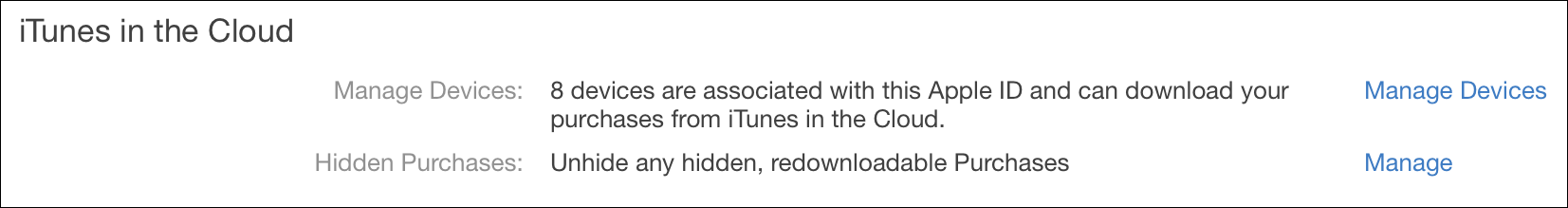 iTunes in the Cloud Setting