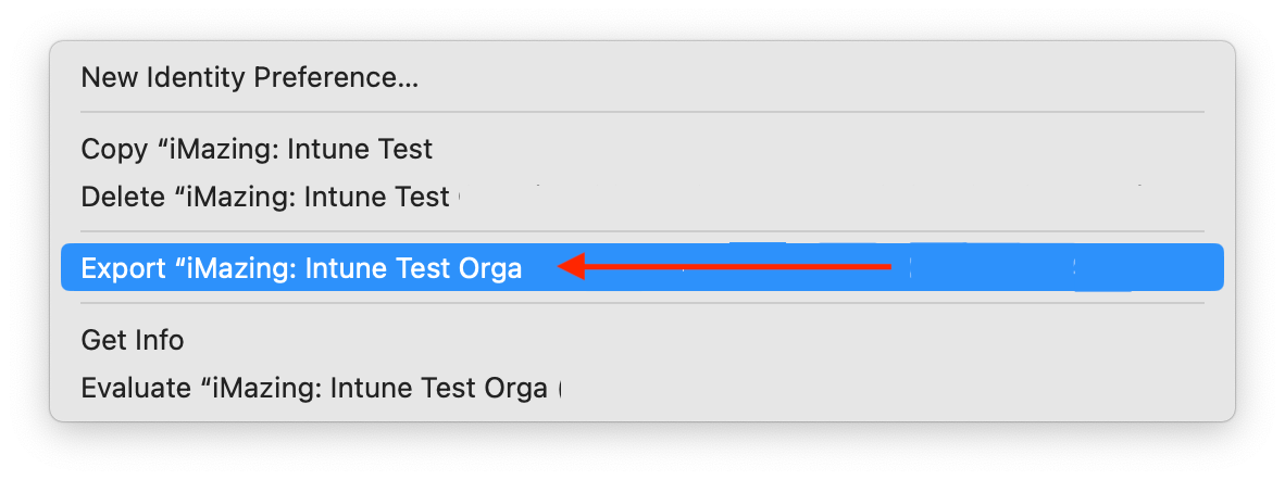 Select your Organization in Keychain