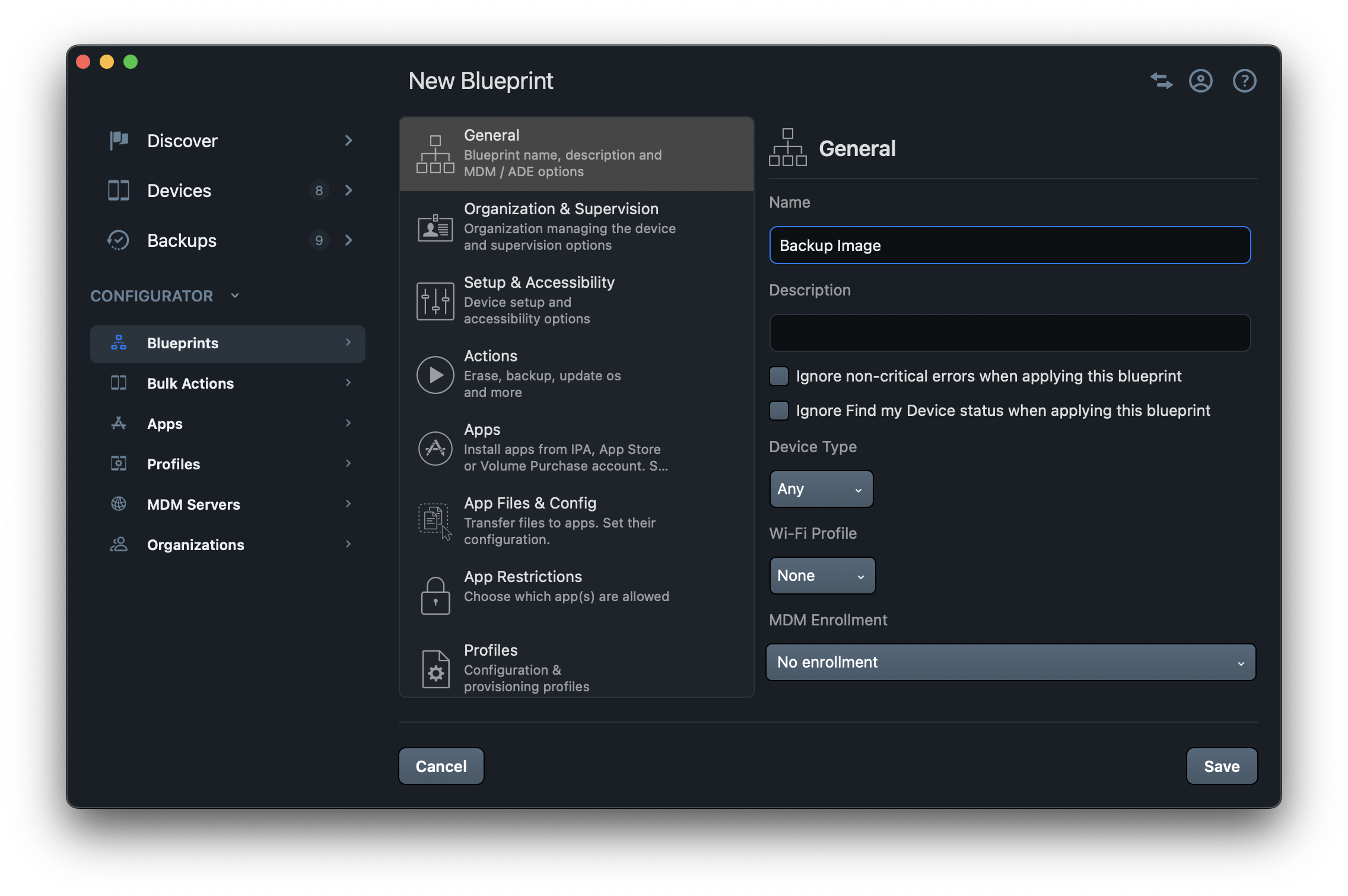 Start editing the blueprint