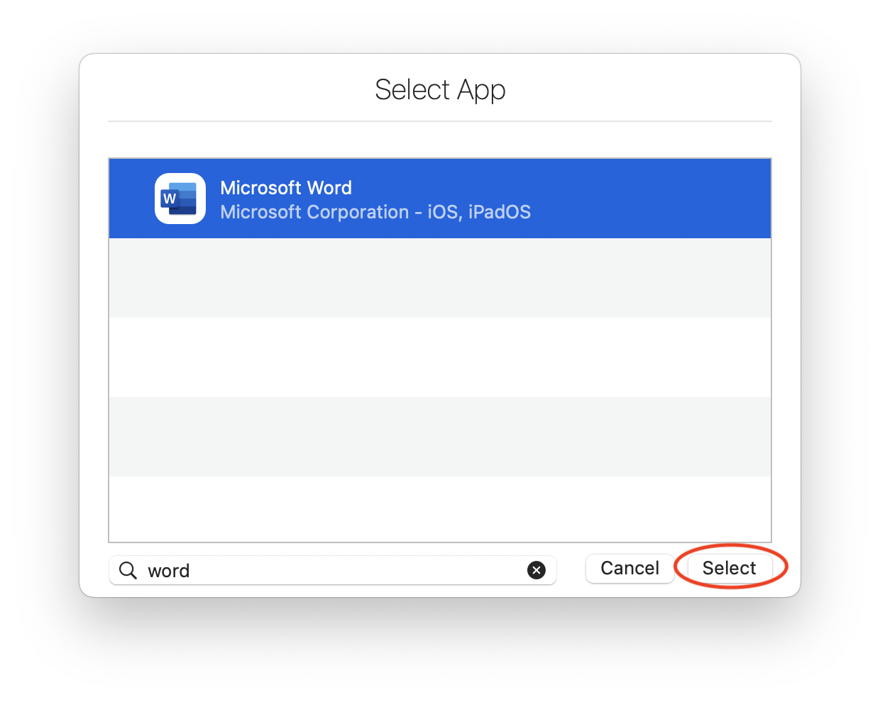 Example with Word
