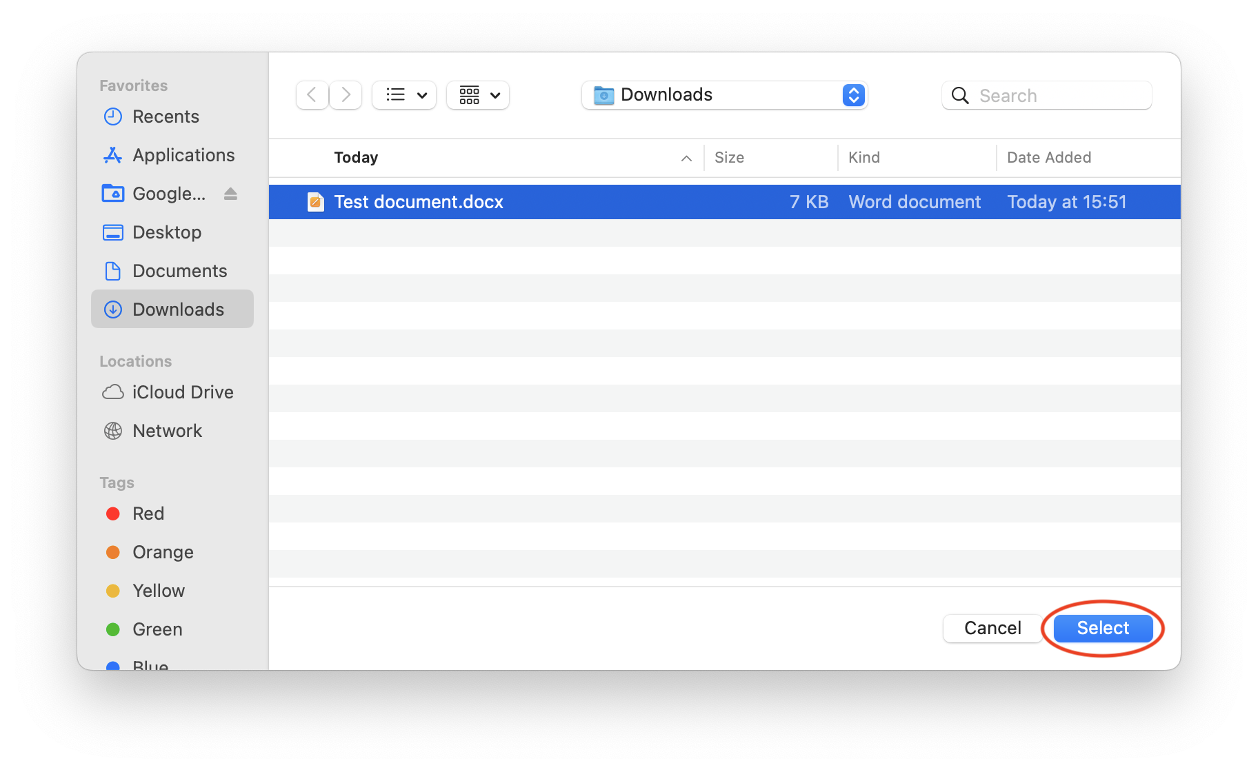 Select files