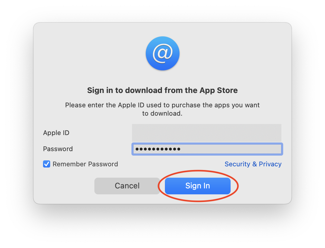 App Store credentials